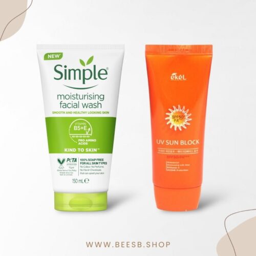 EKEL Sun Block + Simple moisture cleanser